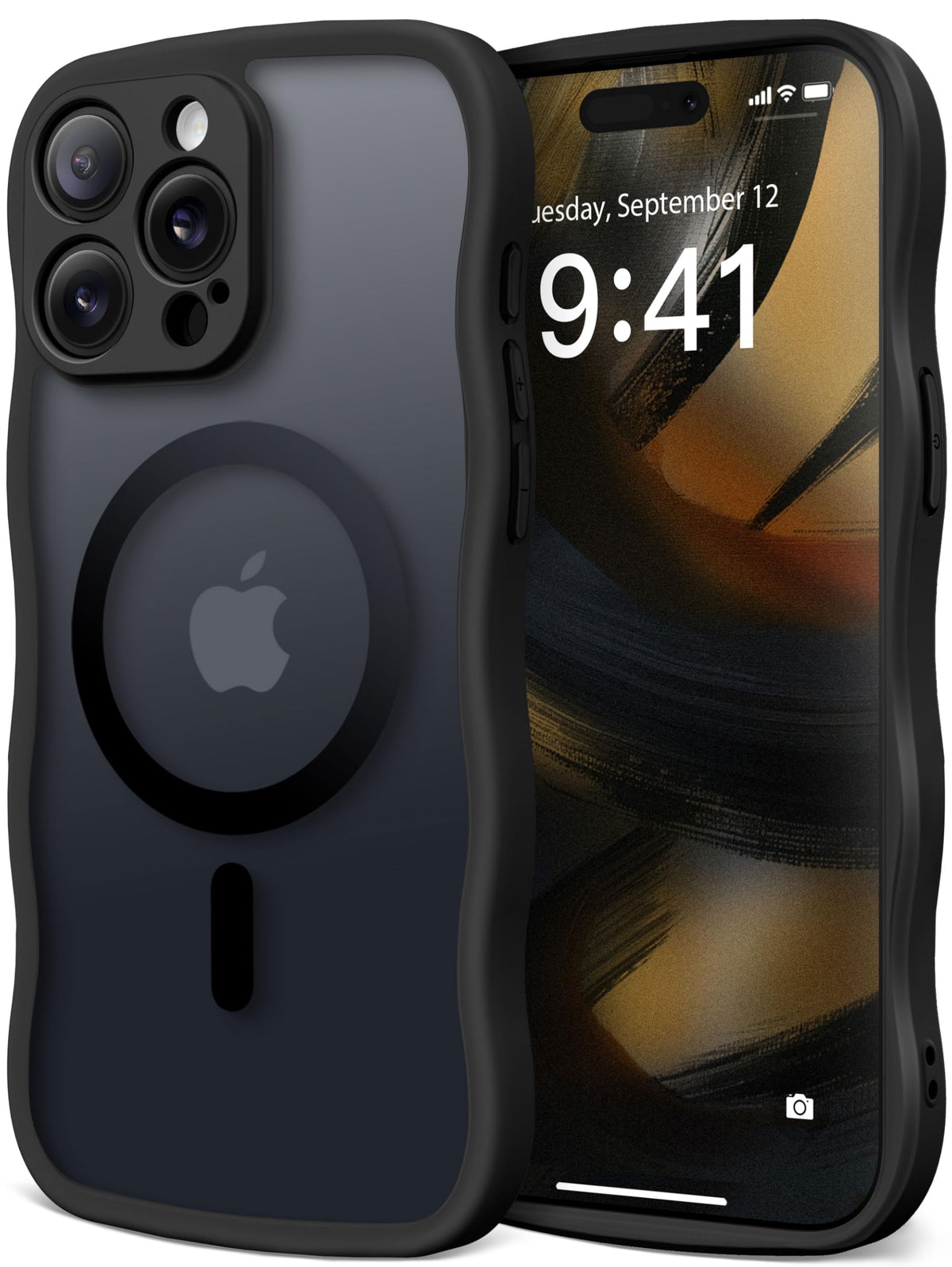 CAPRARO Cute for iPhone 15 Pro Case, Compatible with MagSafe Stone