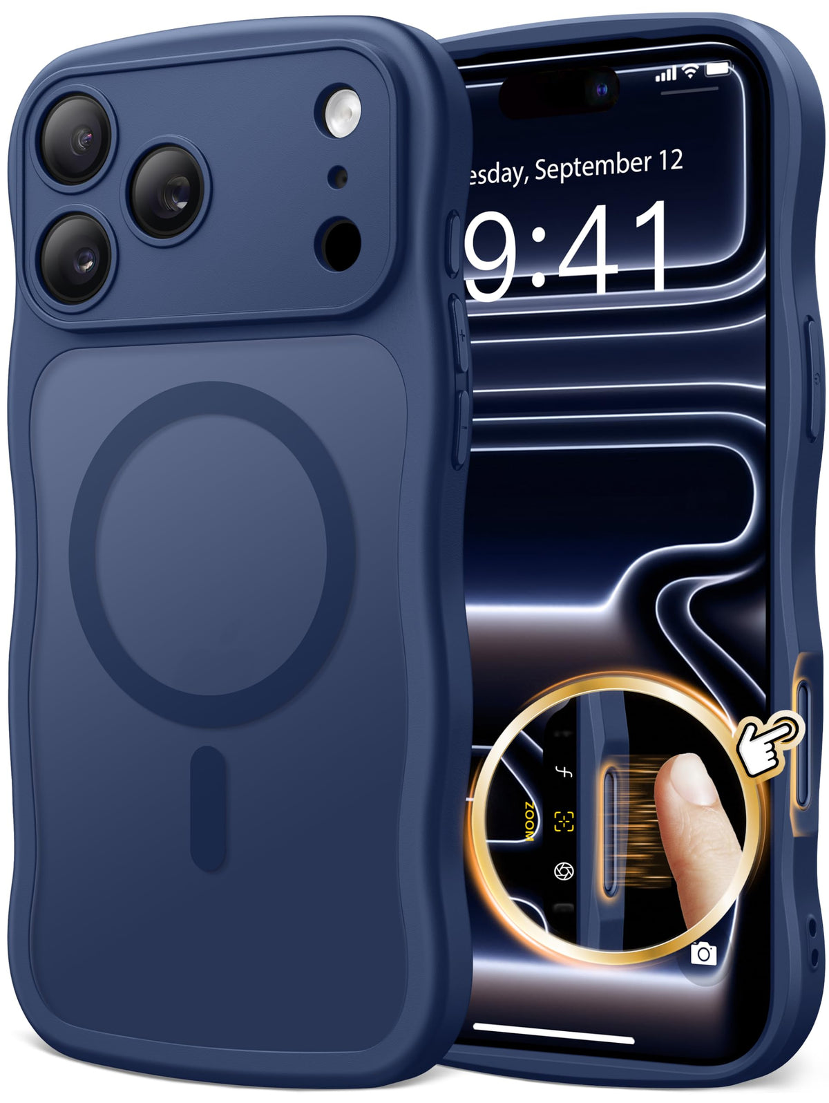 CAPRARO for iPhone 18 Pro Case for Women, Compatible with MagSafe Dark Blue