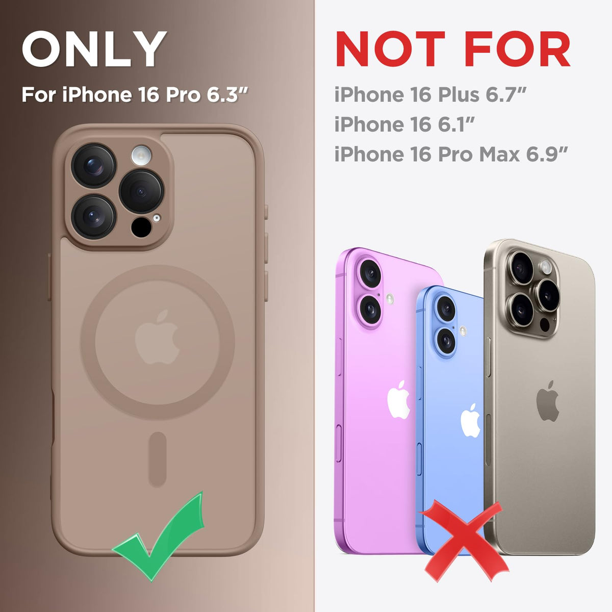CAPRARO for iPhone 16 Pro Case, Compatible with MagSafe
