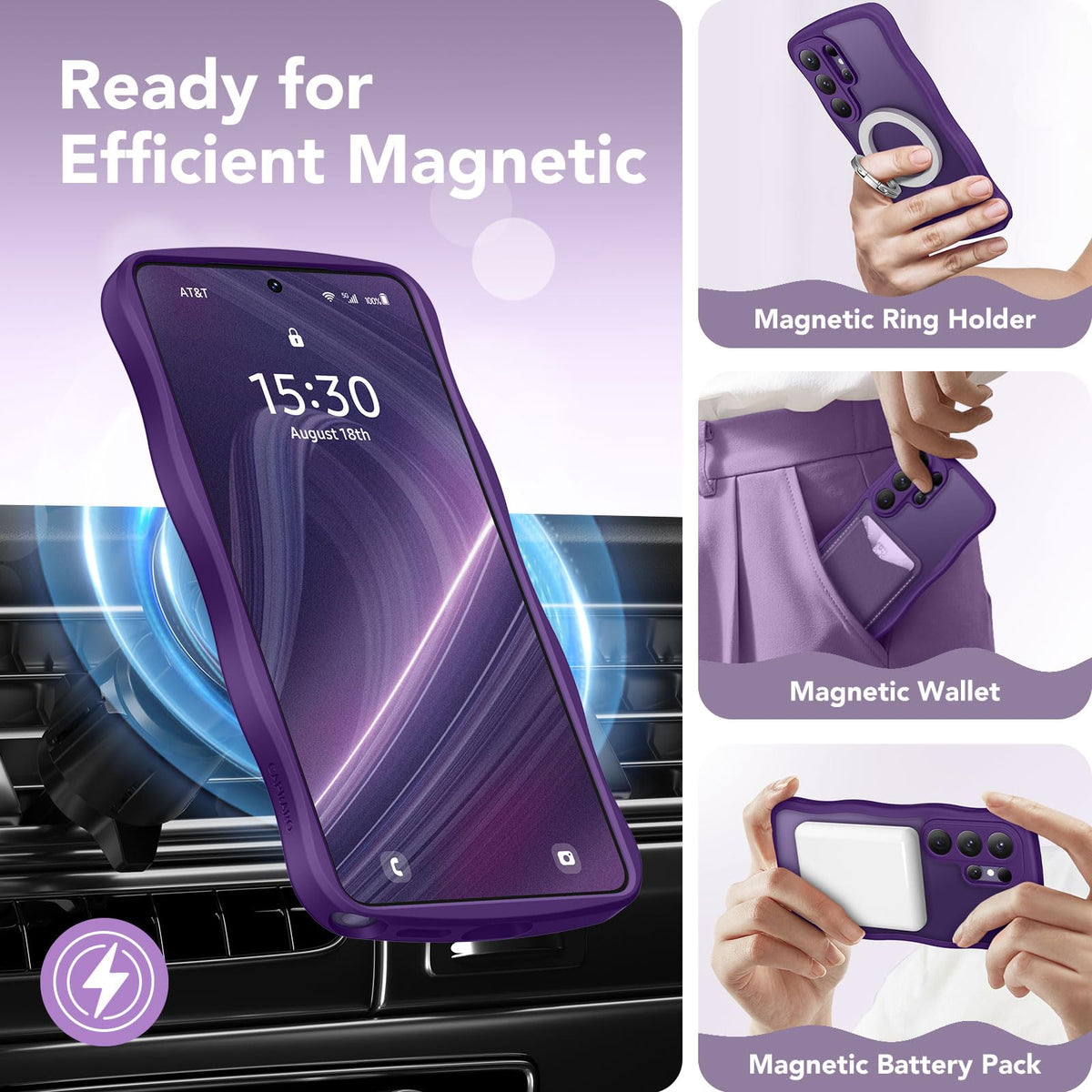 CAPRARO for Samsung Galaxy S26 Ultra Case for Women, Deep Purple