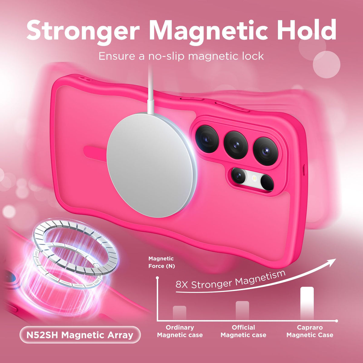 CAPRARO for Samsung Galaxy S26 Ultra Case for Women, Hot Pink
