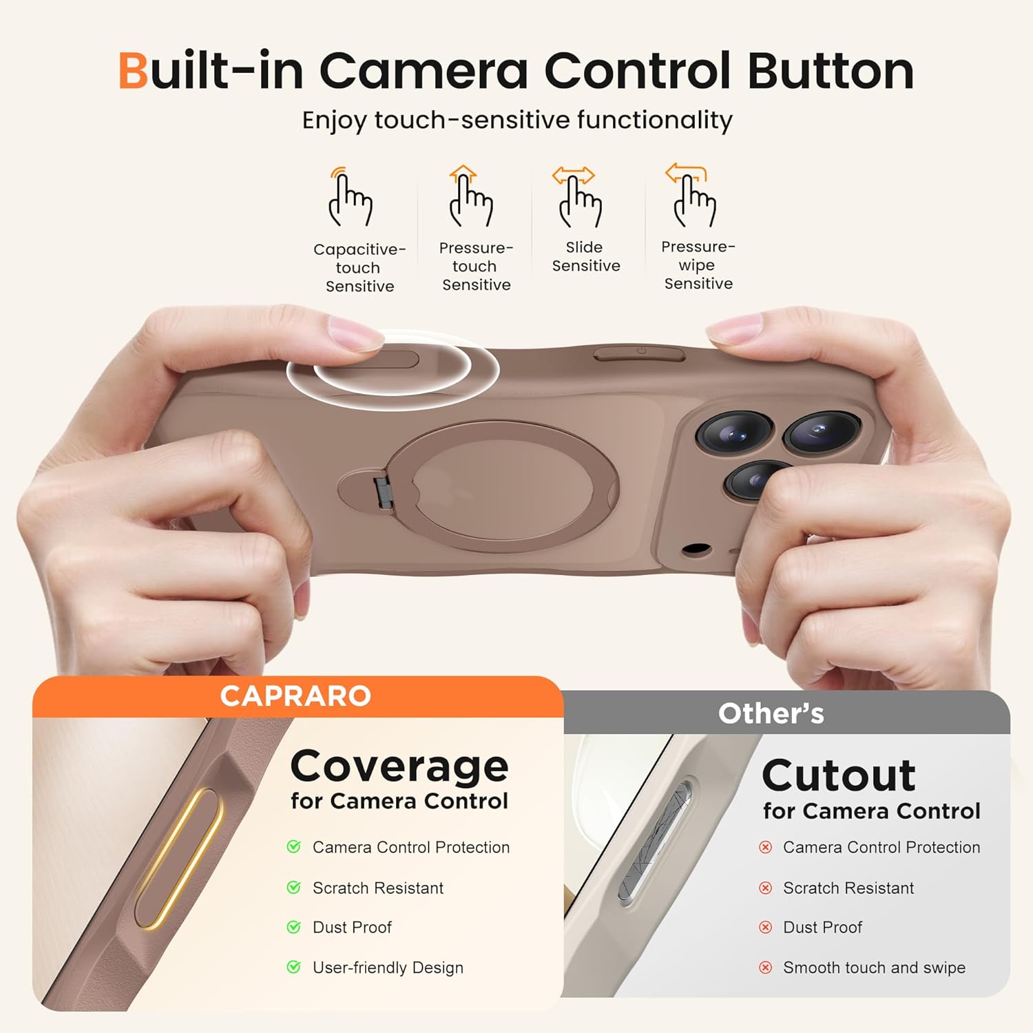 iPhone 17 Pro Max Case with 360° Spin Magnetic Stand