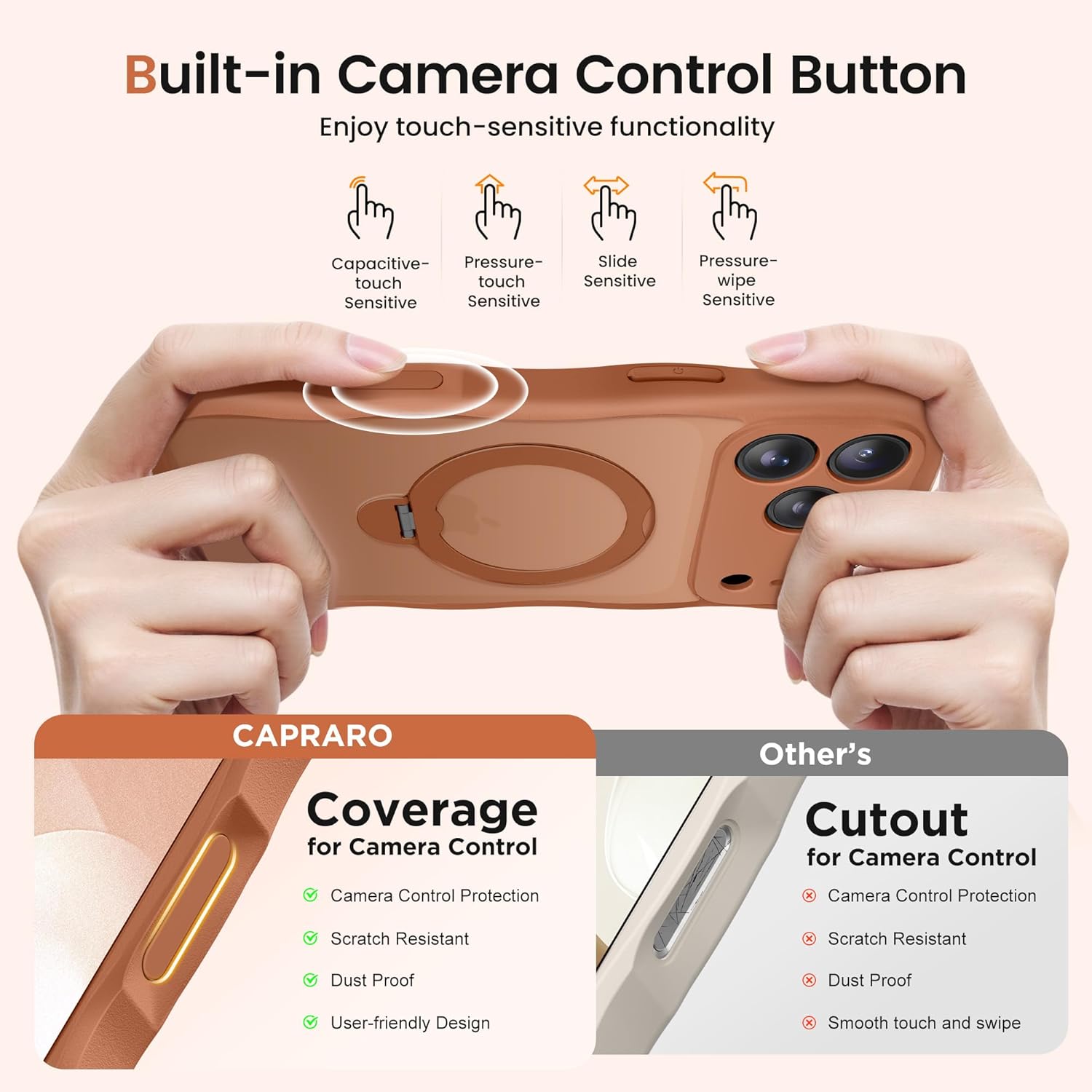 iPhone 17 Pro Max Case with 360° Spin Magnetic Stand