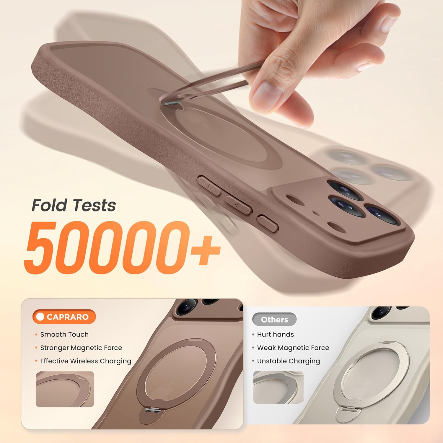 iPhone 17 Pro Max Case with 360° Spin Magnetic Stand