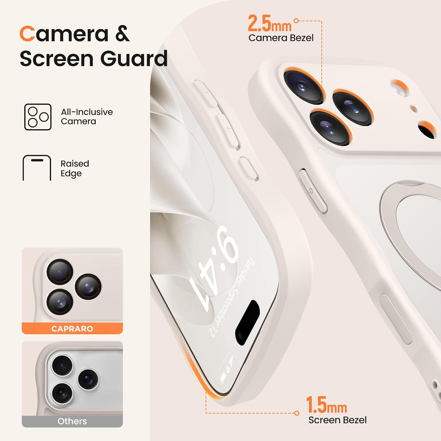 iPhone 17 Pro Case with 360° Spin Magnetic Stand