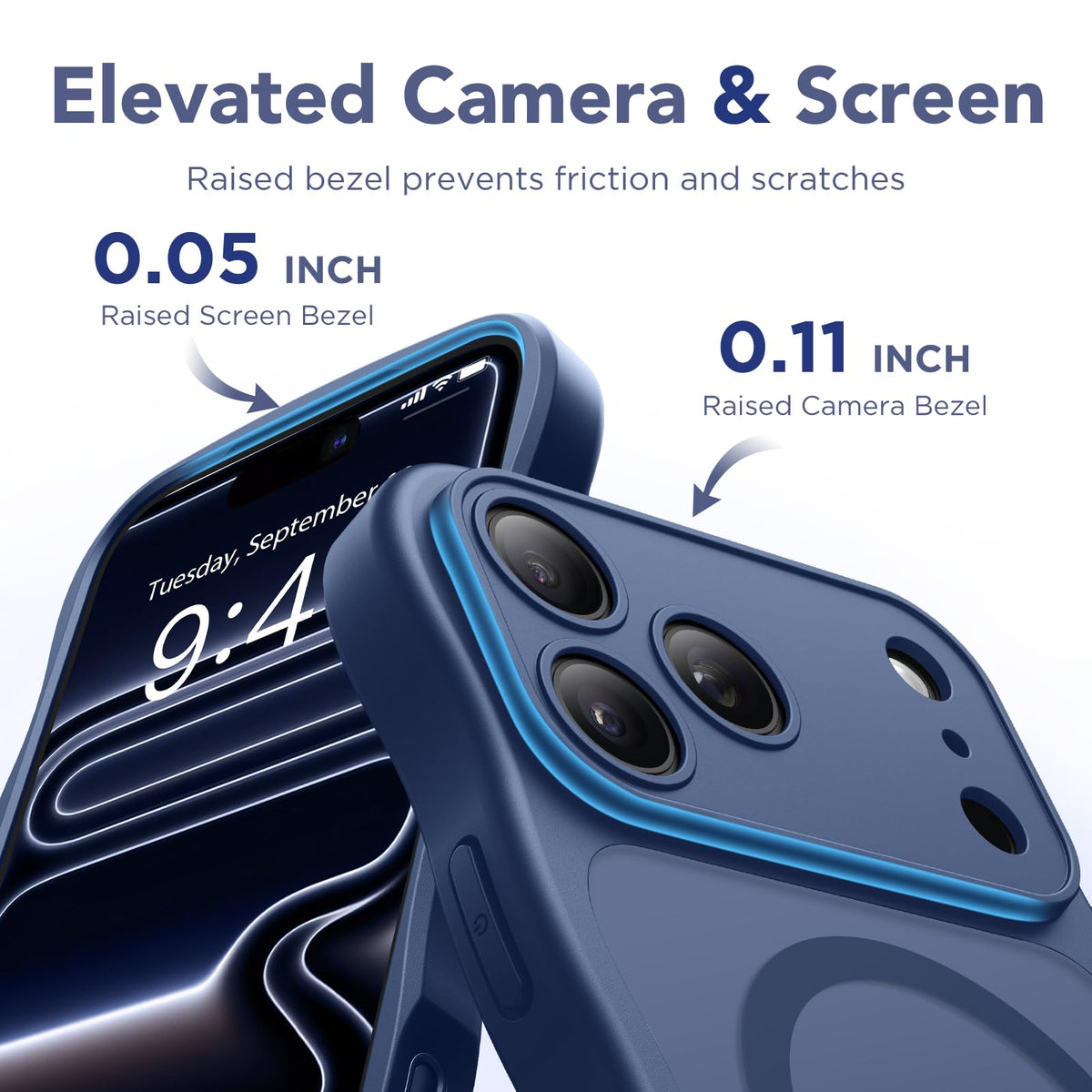 CAPRARO for iPhone 18 Pro Case for Women, Compatible with MagSafe Dark Blue