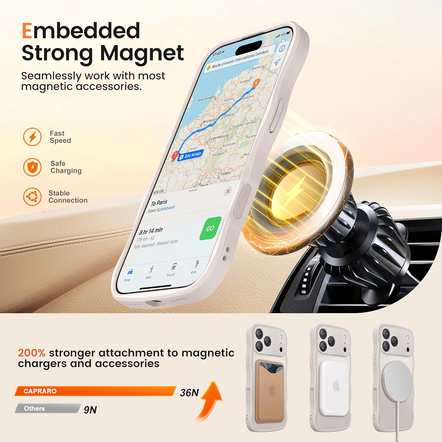 iPhone 17 Pro Case with 360° Spin Magnetic Stand