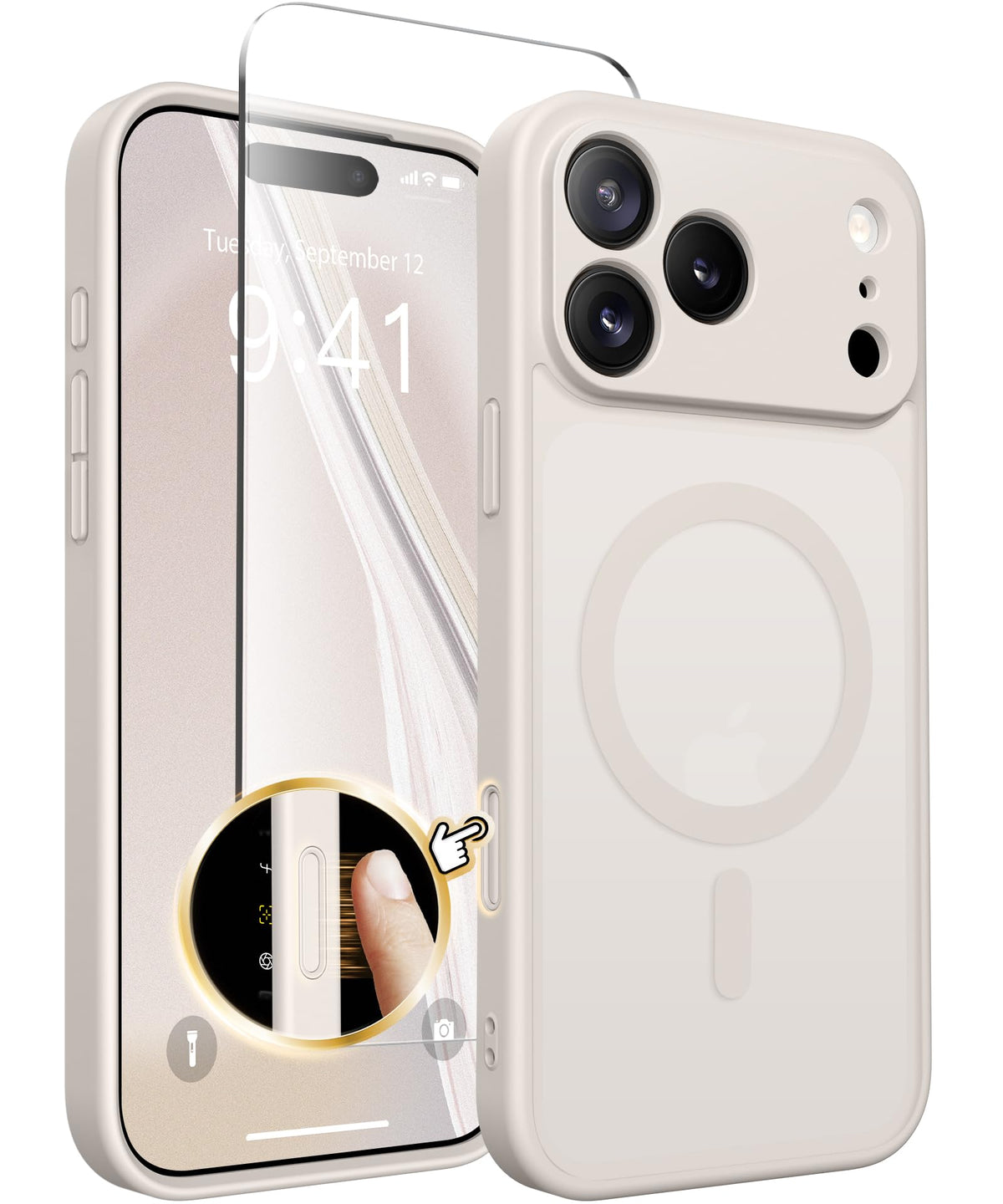 CAPRARO for iPhone 17 Pro Case, Compatible with MagSafe Light Blue
