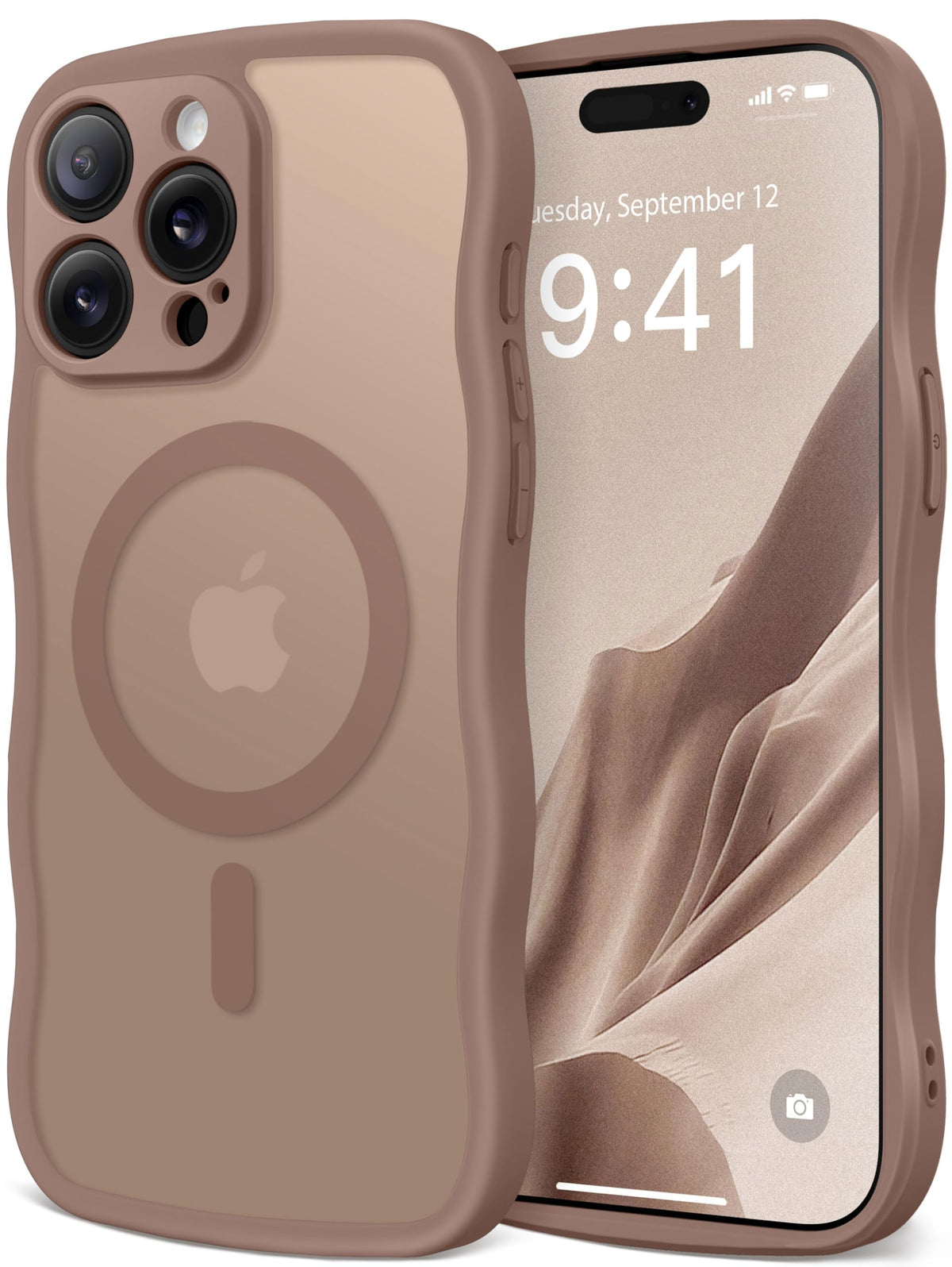 CAPRARO Cute for iPhone 15 Pro Case, Compatible with MagSafe Stone