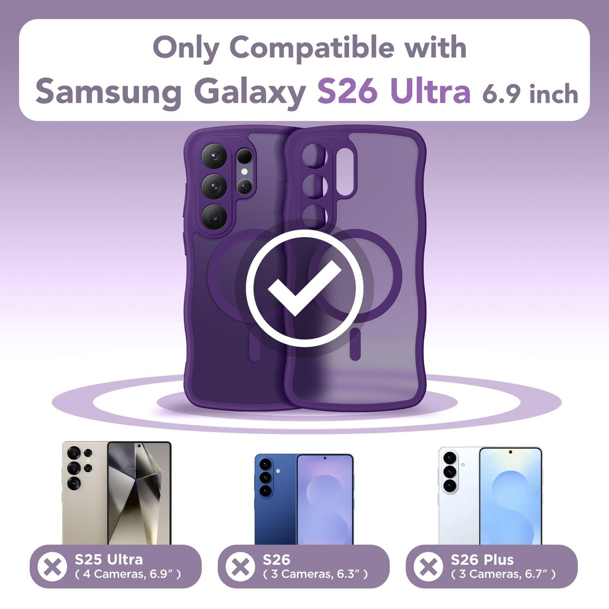CAPRARO for Samsung Galaxy S26 Ultra Case for Women, Deep Purple