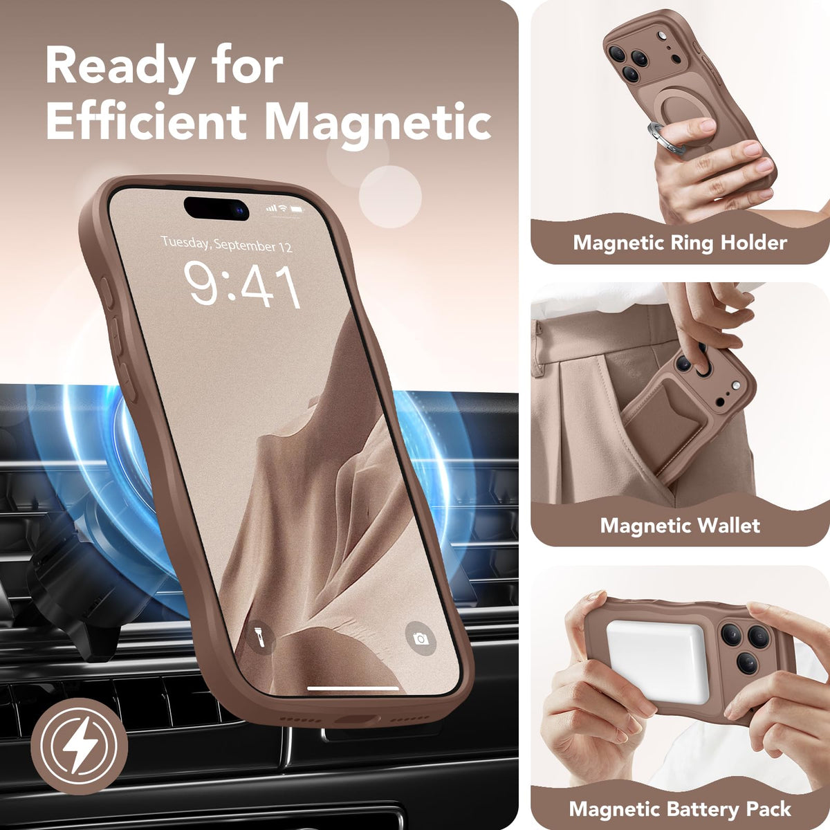CAPRARO for iPhone 18 Pro Max Case for Women, Compatible with MagSafe