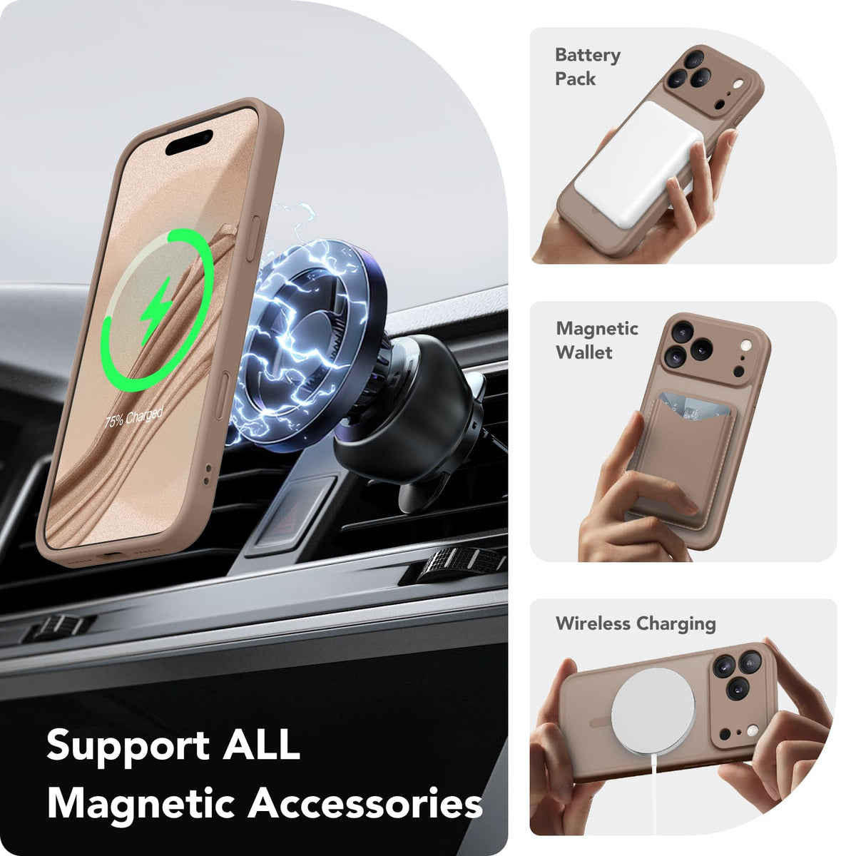 CAPRARO for iPhone 17 Pro Case, Compatible with MagSafe