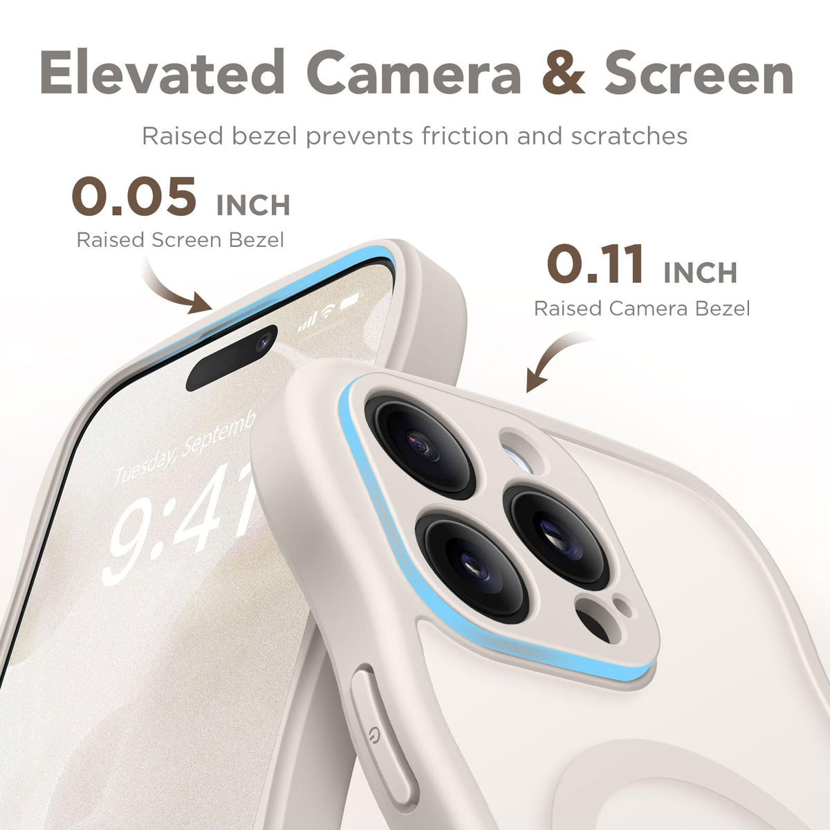 CAPRARO Cute for iPhone 15 Pro Case, Compatible with MagSafe Stone