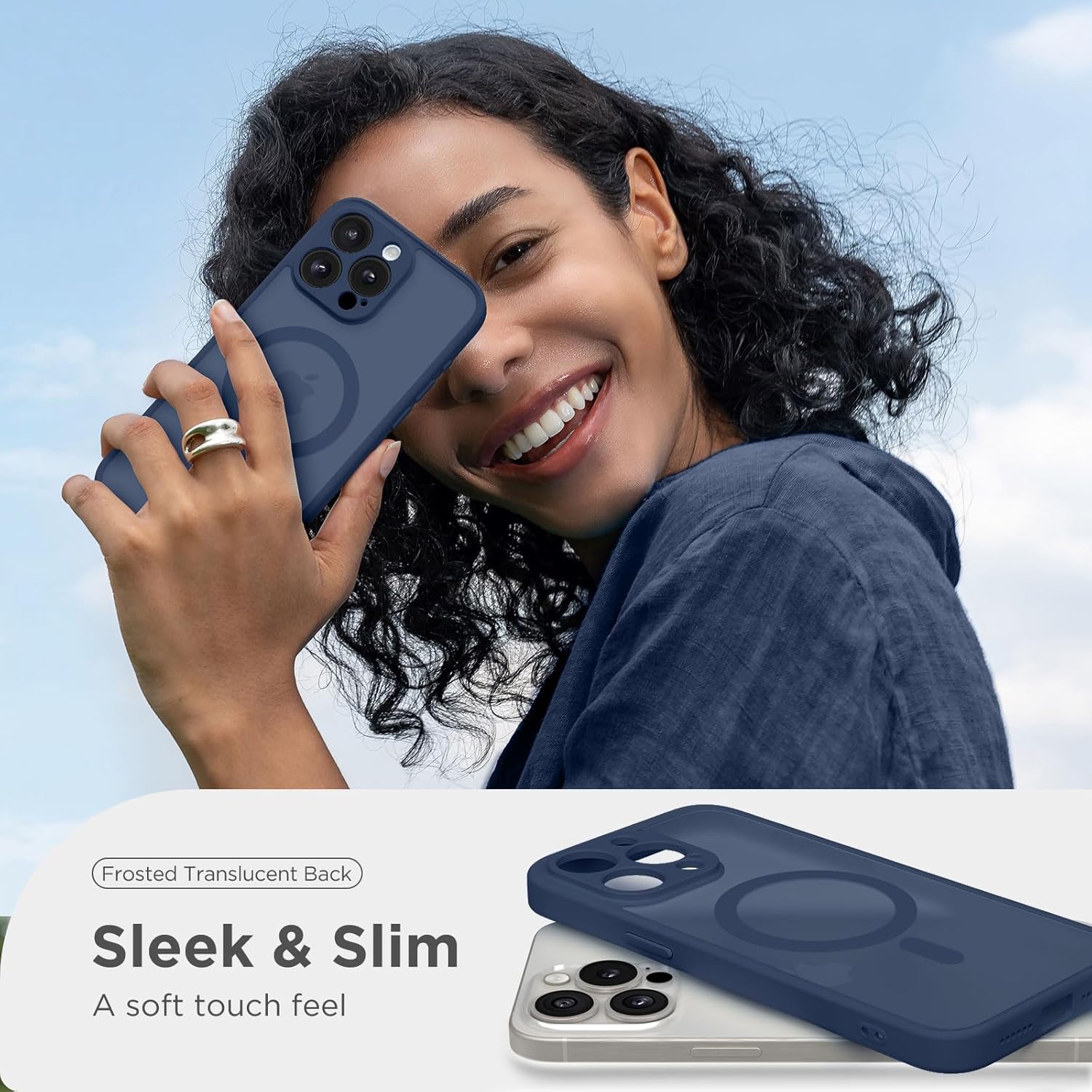 CAPRARO for Phone 14 Pro Max Case with Magnetic Ring Stand,[Compatible with Magnetic][Full Camera Protection] Shockproof Protective