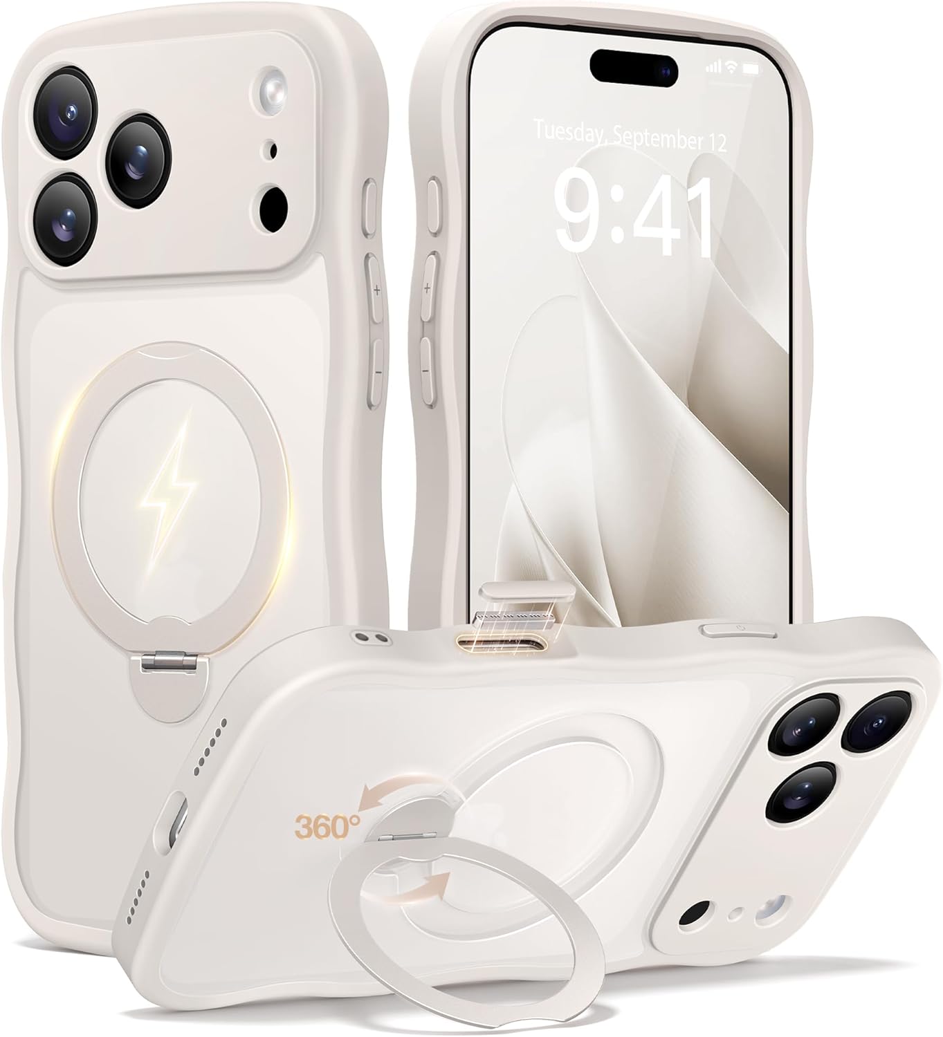 iPhone 17 Pro Case with 360° Spin Magnetic Stand