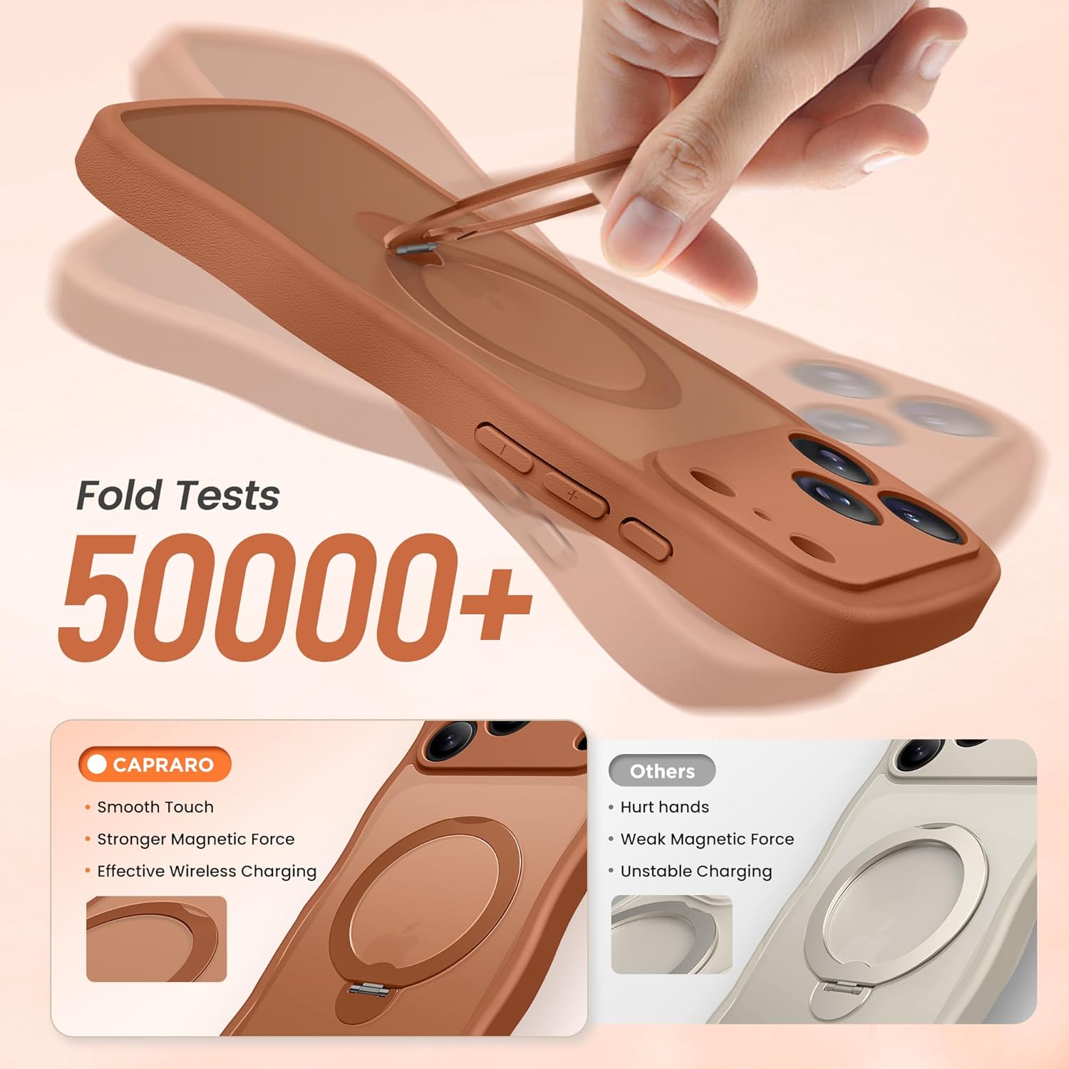 iPhone 17 Pro Max Case with 360° Spin Magnetic Stand