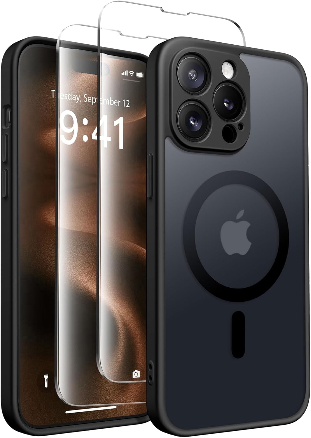 CAPRARO for Phone 14 Pro Max Case with Magnetic Ring Stand,[Compatible with Magnetic][Full Camera Protection] Shockproof Protective