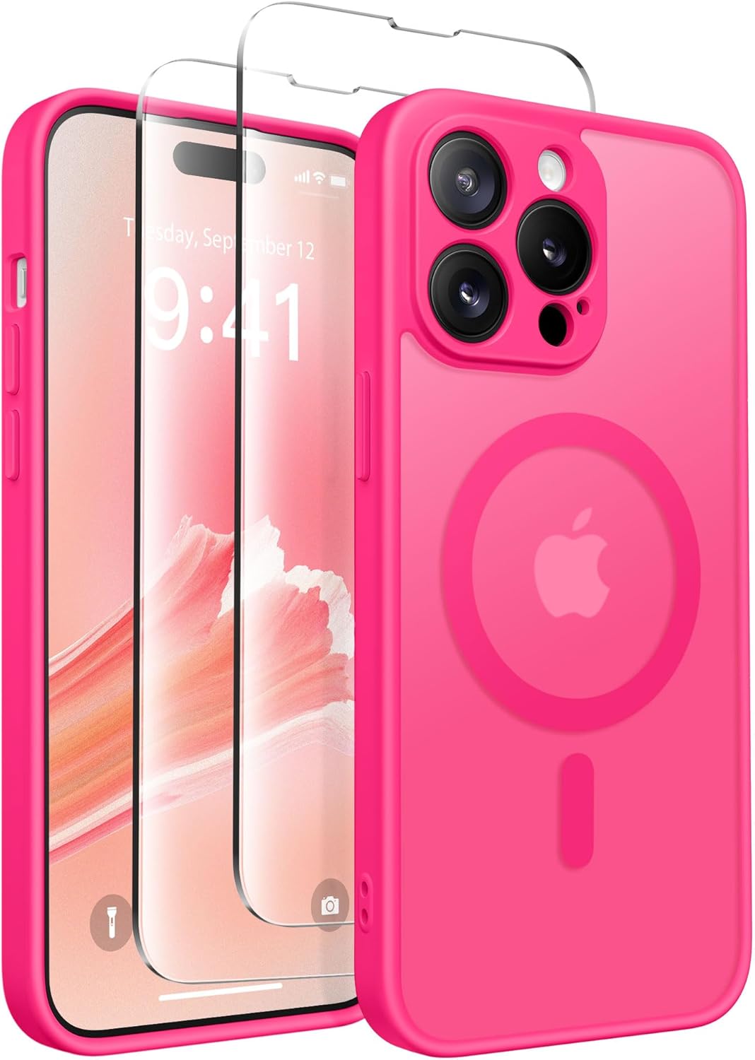 CAPRARO for Phone 14 Pro Max Case with Magnetic Ring Stand,[Compatible with Magnetic][Full Camera Protection] Shockproof Protective