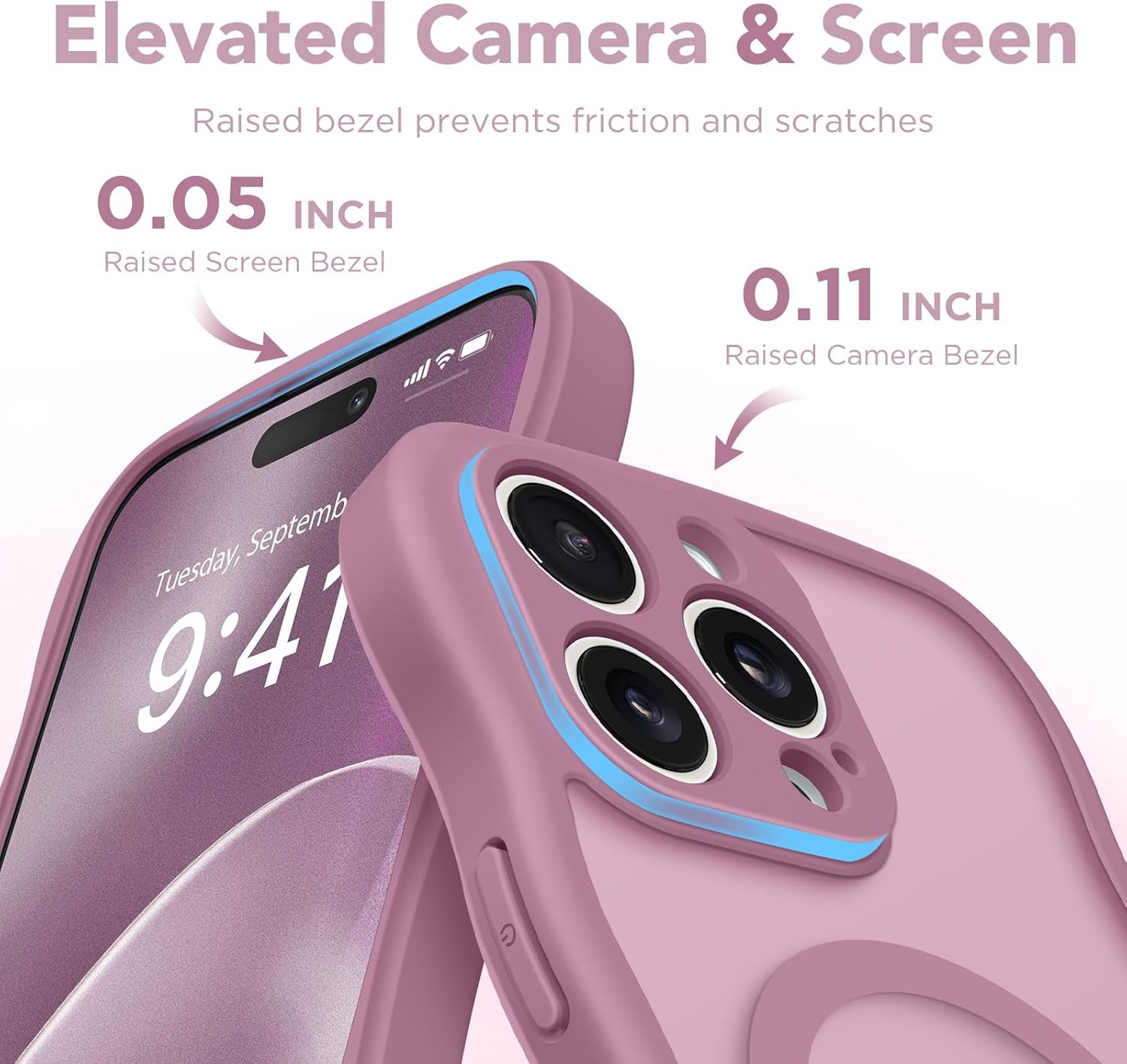 CAPRARO for iPhone 15 Pro Max Case Cute Wave Translucent Matte