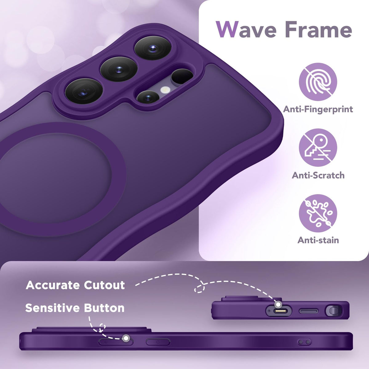 CAPRARO for Samsung Galaxy S26 Ultra Case for Women, Deep Purple