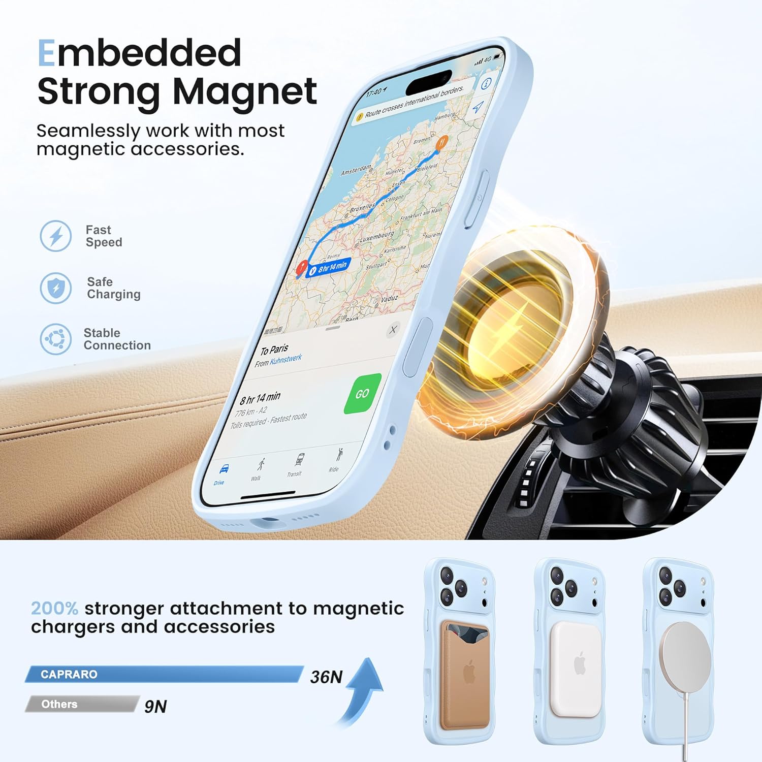 iPhone 17 Pro Case with 360° Spin Magnetic Stand