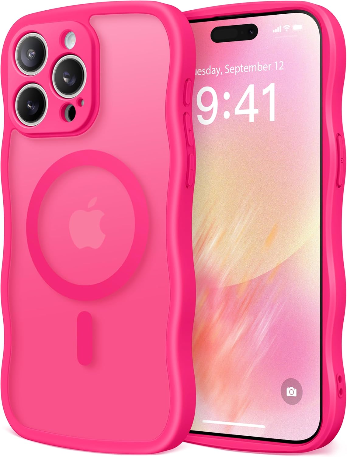 CAPRARO for iPhone 15 Pro Max Case Cute Wave Translucent Matte