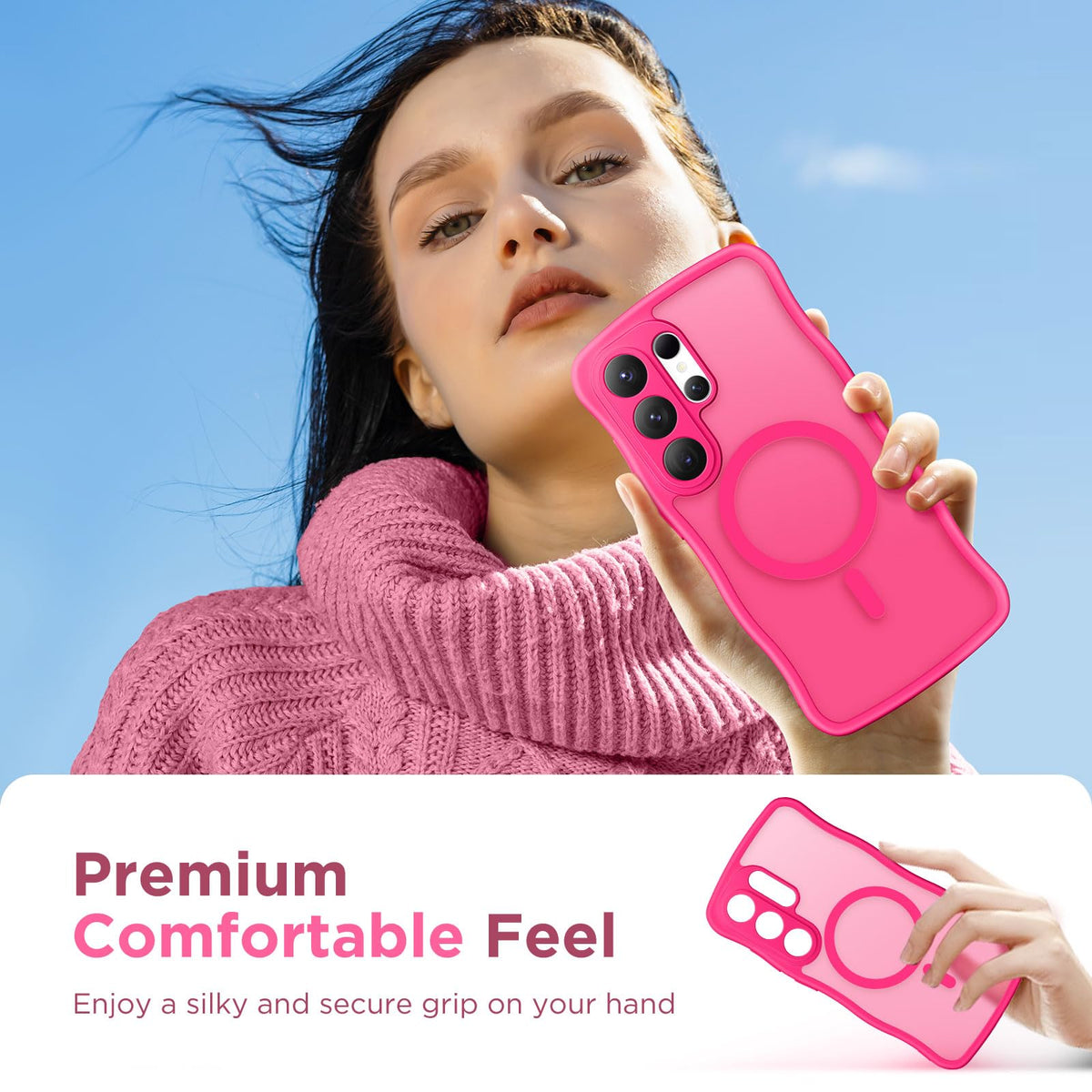 CAPRARO for Samsung Galaxy S26 Ultra Case for Women, Hot Pink