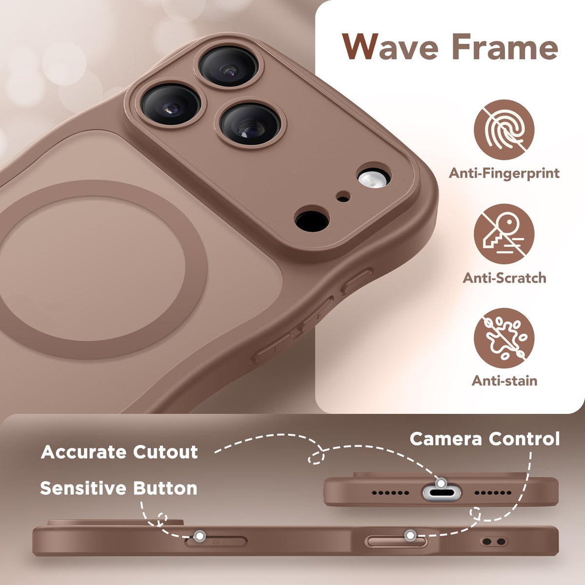 CAPRARO for iPhone 18 Pro Max Case for Women, Compatible with MagSafe