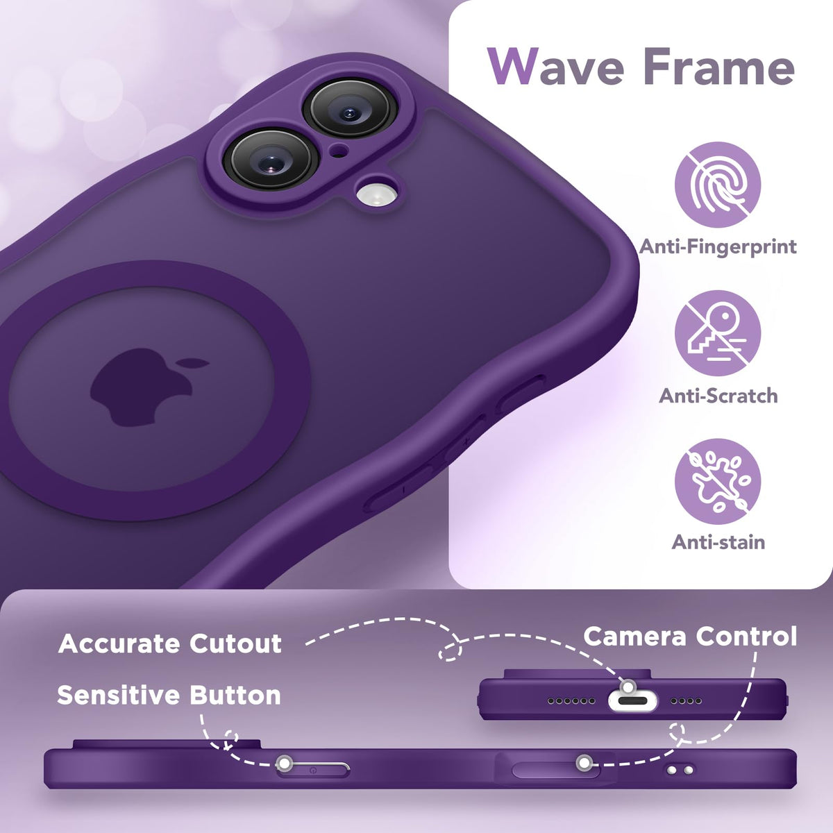 CAPRARO for iPhone 16 Case for Women, Compatible with MagSafe