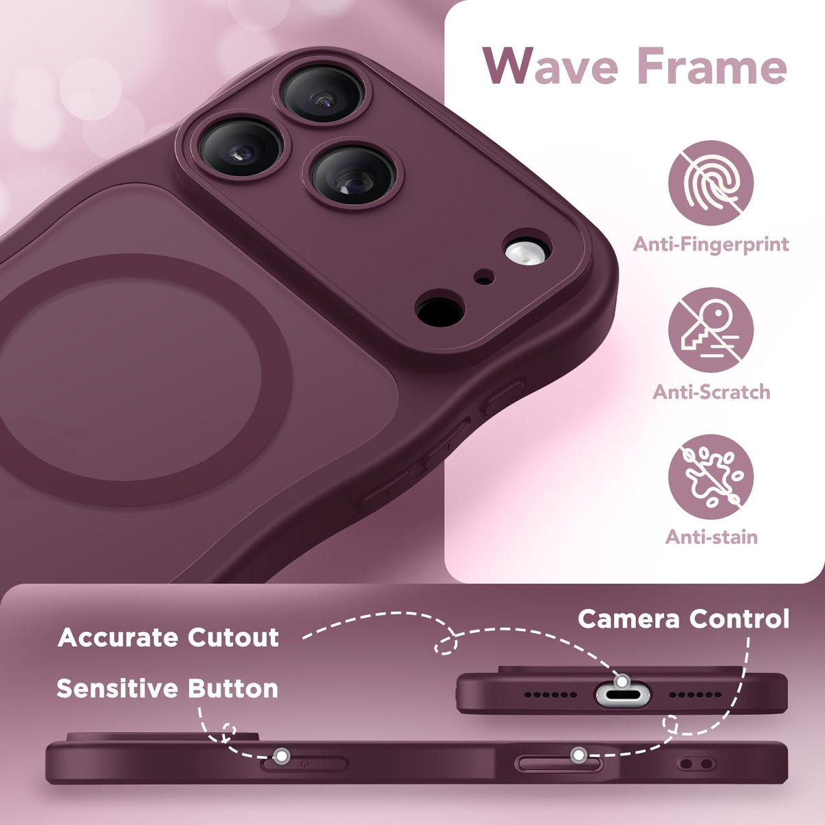 CAPRARO for iPhone 18 Pro Max Case for Women, Compatible with MagSafe