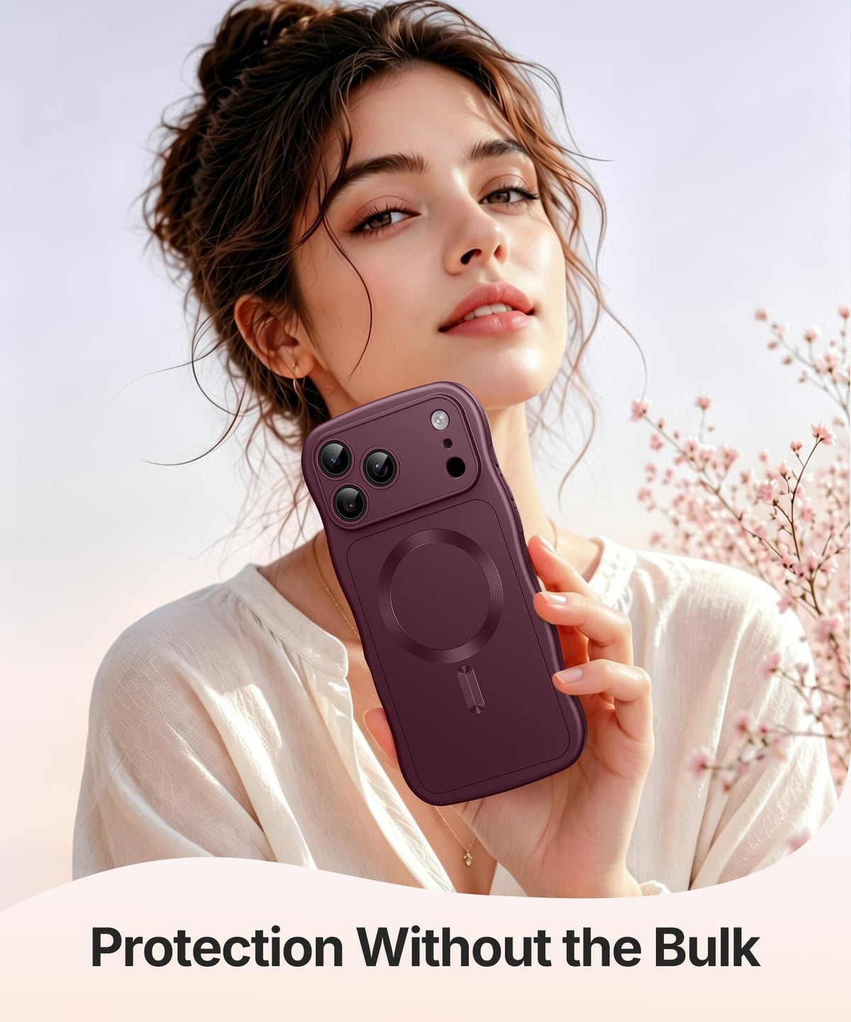 CAPRARO Magnetic for iPhone 18 Pro Case Wave Burgundy